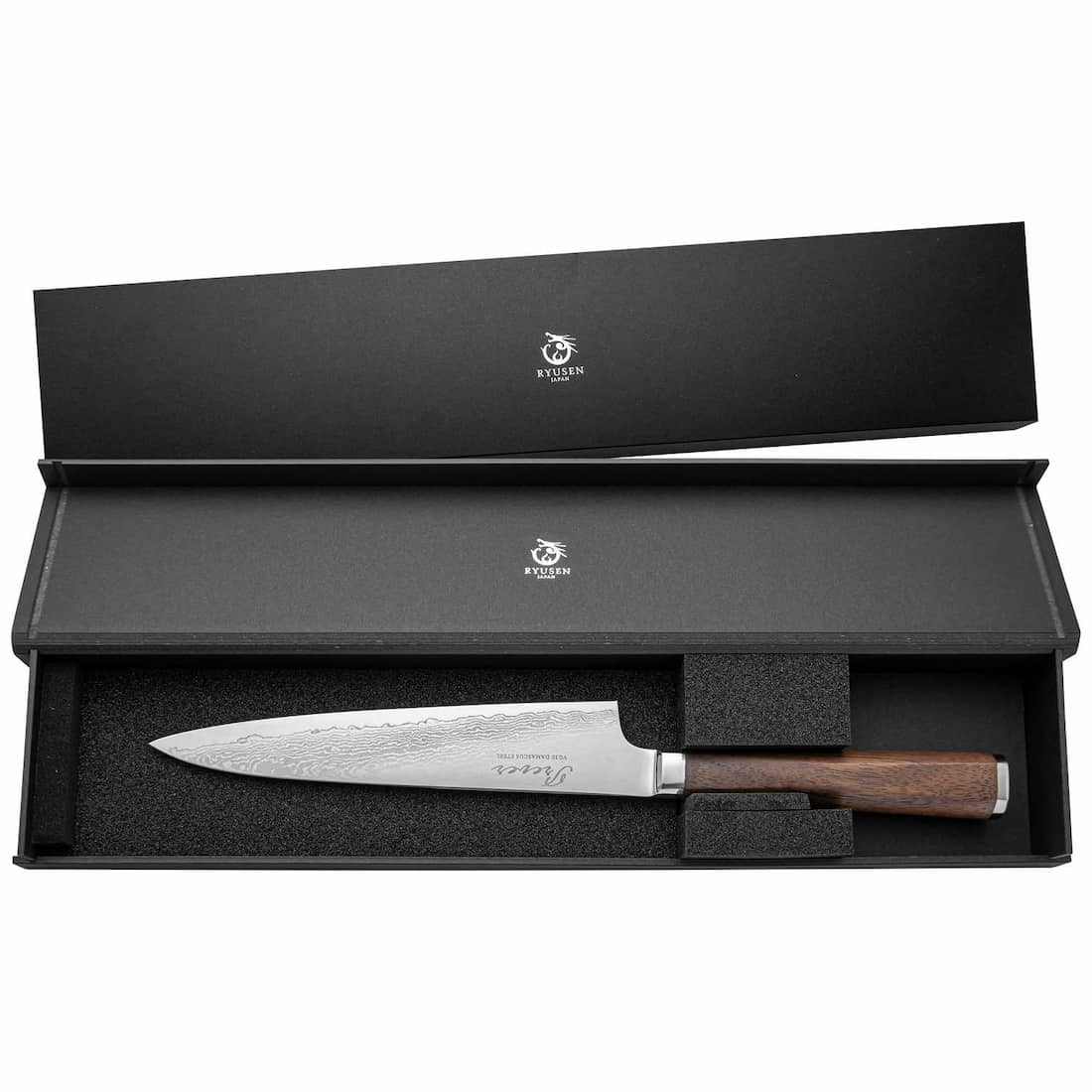 Ryusen Damascus Utility Knife 15 cm Walnut Handle Prever PV-105