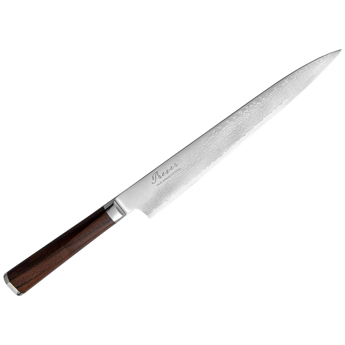 Ryusen Damascus Slicing Knife 24 cm Walnut Handle Prever PV-107