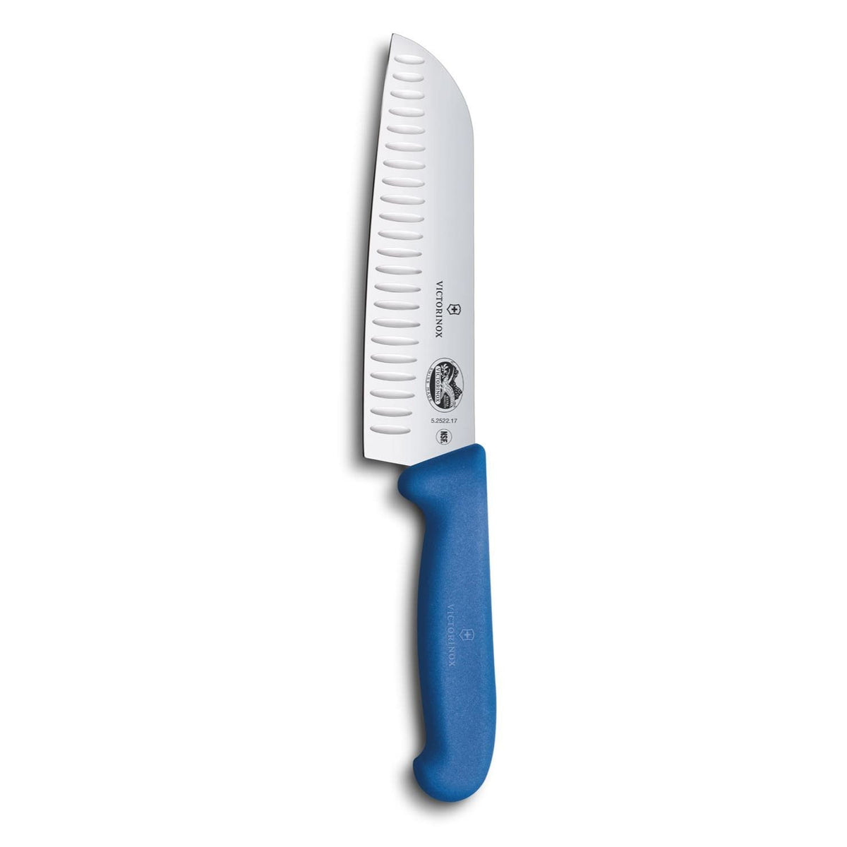 Victorinox Hollow Edge Santoku Knife 17 cm Blue Handle Fibrox 5.2522.17B