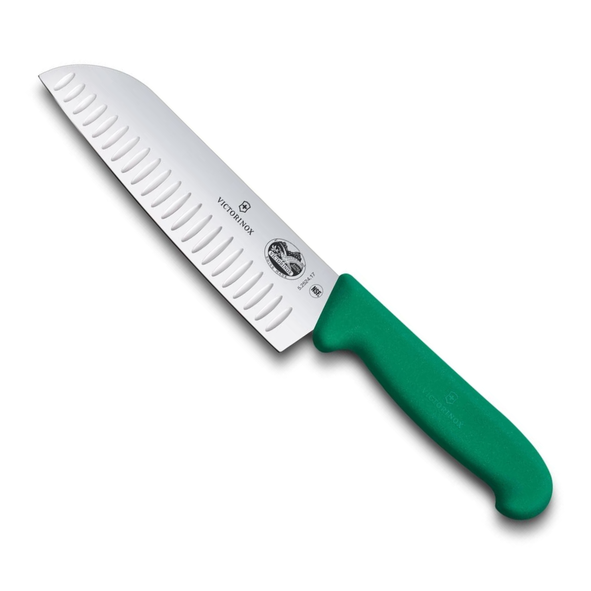 Victorinox Μαχαίρι Santoku 17 εκατ. με αυλακώσεις πράσινη λαβή Fibrox 5.2524.17B