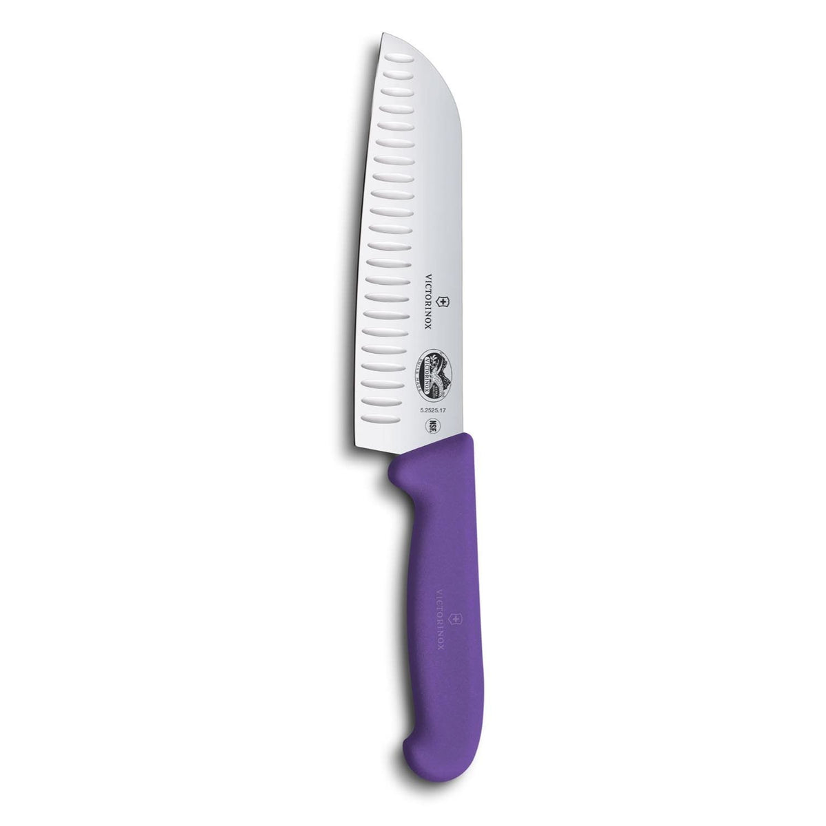 Victorinox Hollow Edge Santoku Knife 17 cm Purple Handle Fibrox 5.2525.17B