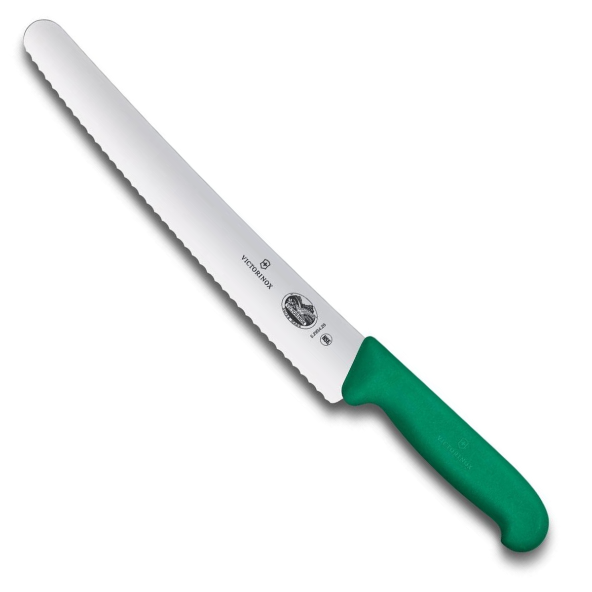 Victorinox Μαχαίρι τεμαχισμού-ζαχαροπλαστικής 26 εκατ. οδοντωτό πράσινη λαβή Fibrox 5.2934.26B