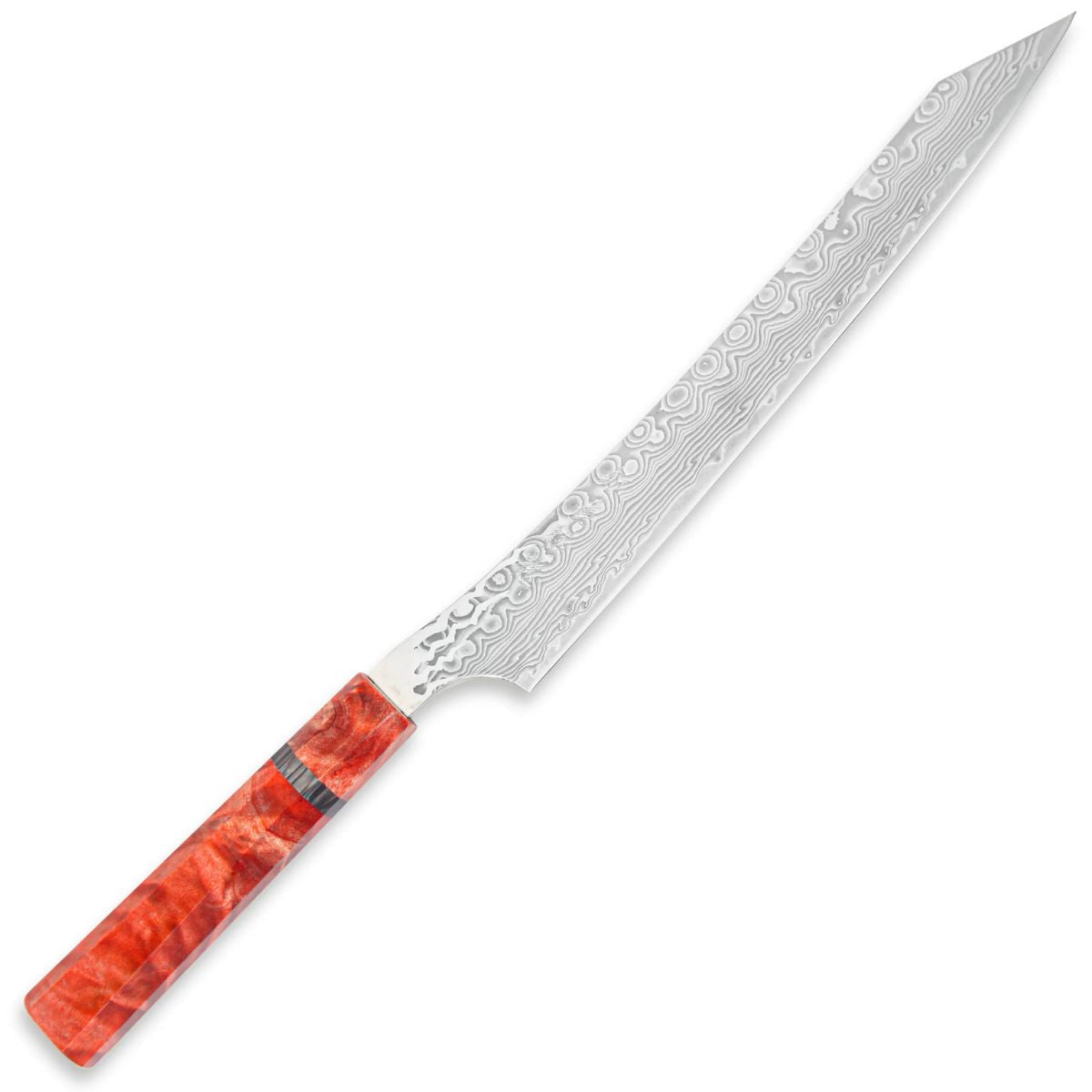 Ryusen Damascus Slicing Knife 26 cm Poplar Handle Gurenhiryu KAI GH-109