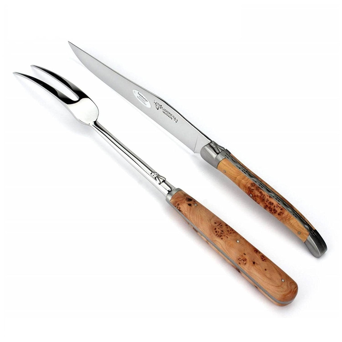 Laguiole en aubrac Carving Knives 2-Pieces Set With Handle Juniper Laguiole En Aubrac Chief Set
