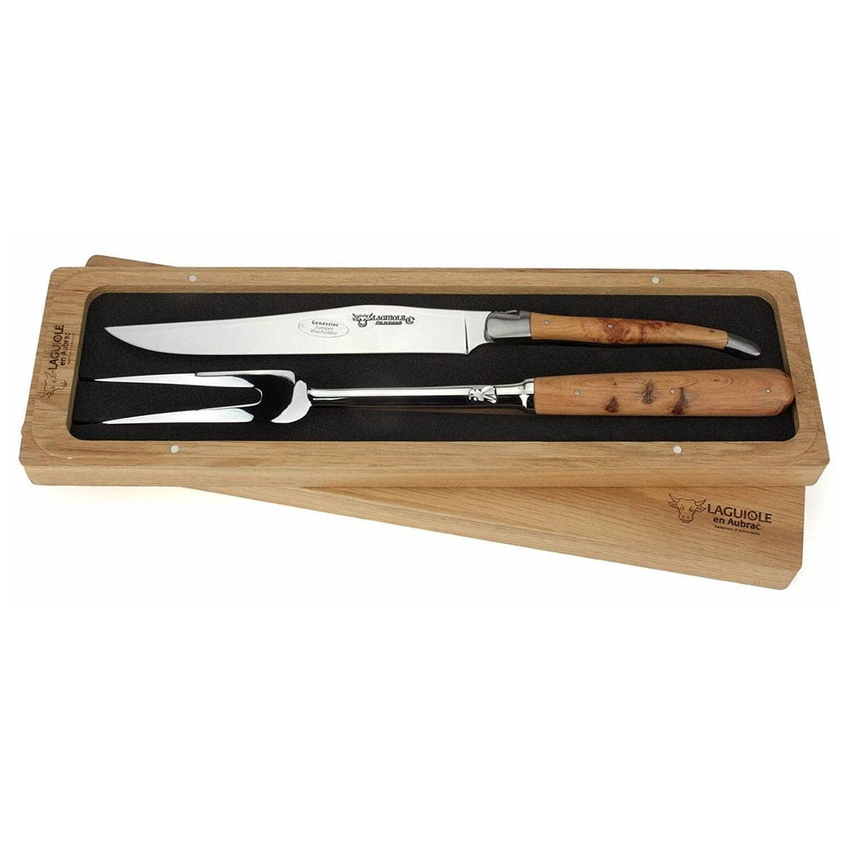 Laguiole en aubrac Carving Knives 2-Pieces Set With Handle Juniper Laguiole En Aubrac Chief Set