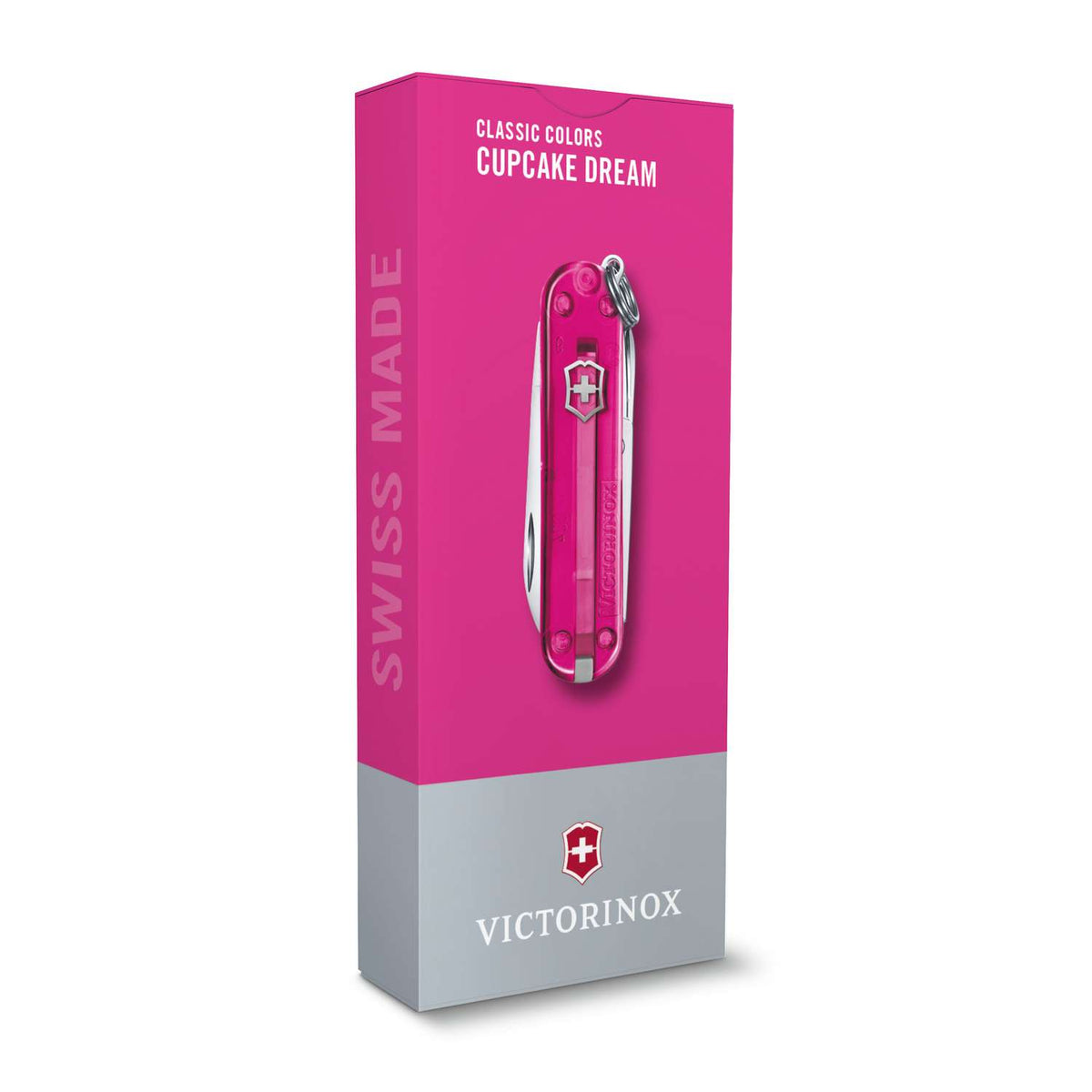 Victorinox Classic SD Swiss Army Knife 58 mm 7 Functions Pink Transparent Cupcake Dream 0.6223.T5G