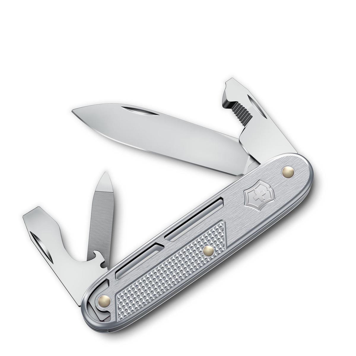 Victorinox Synergy Alox Swiss Army Kinfe 93 mm 9 Functions Aluminium Scales Silver 0.8216.26