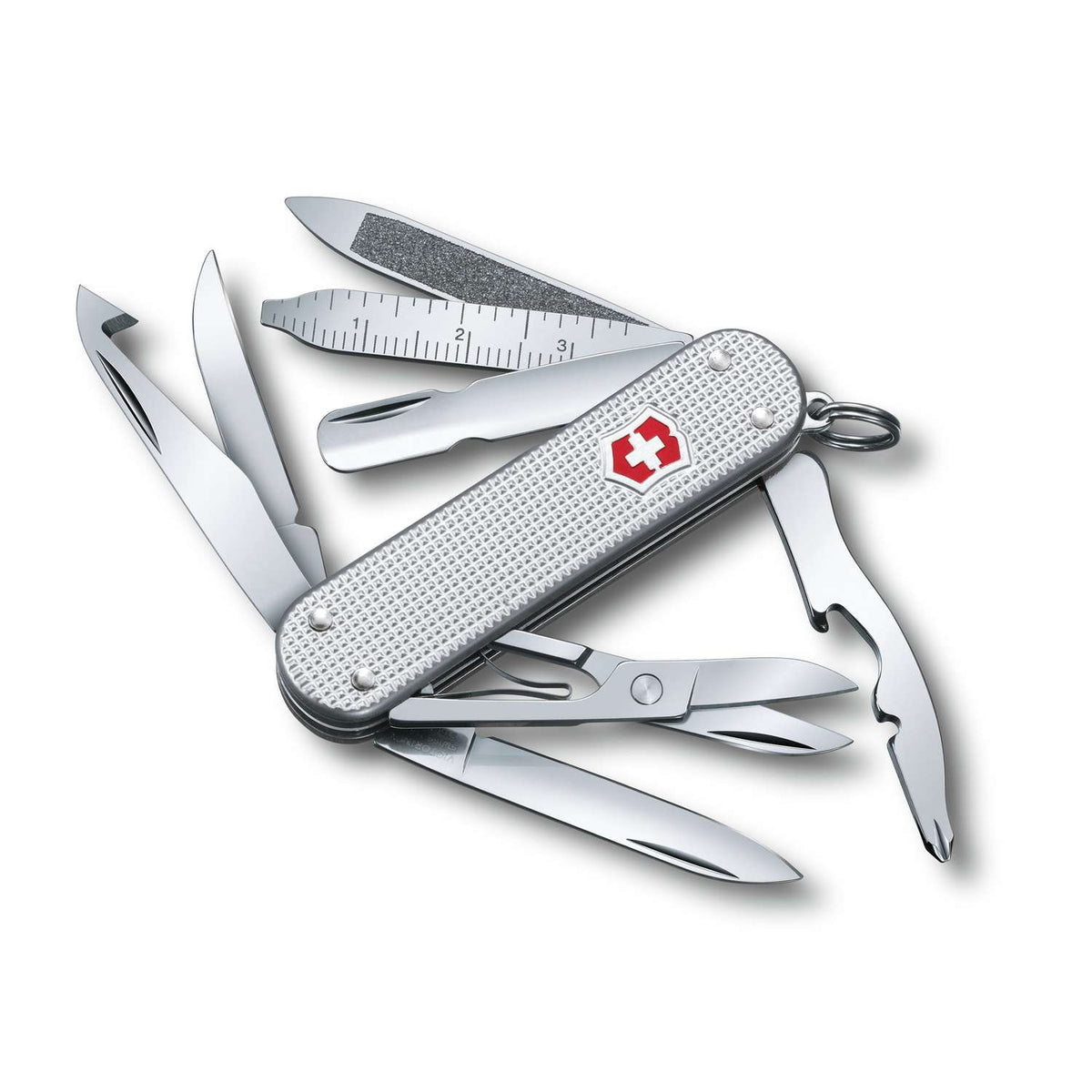 Victorinox Mini Champ Alox Swiss Army Knife 58 mm 15 Functions Aluminium Scales Silver 0.6381.26
