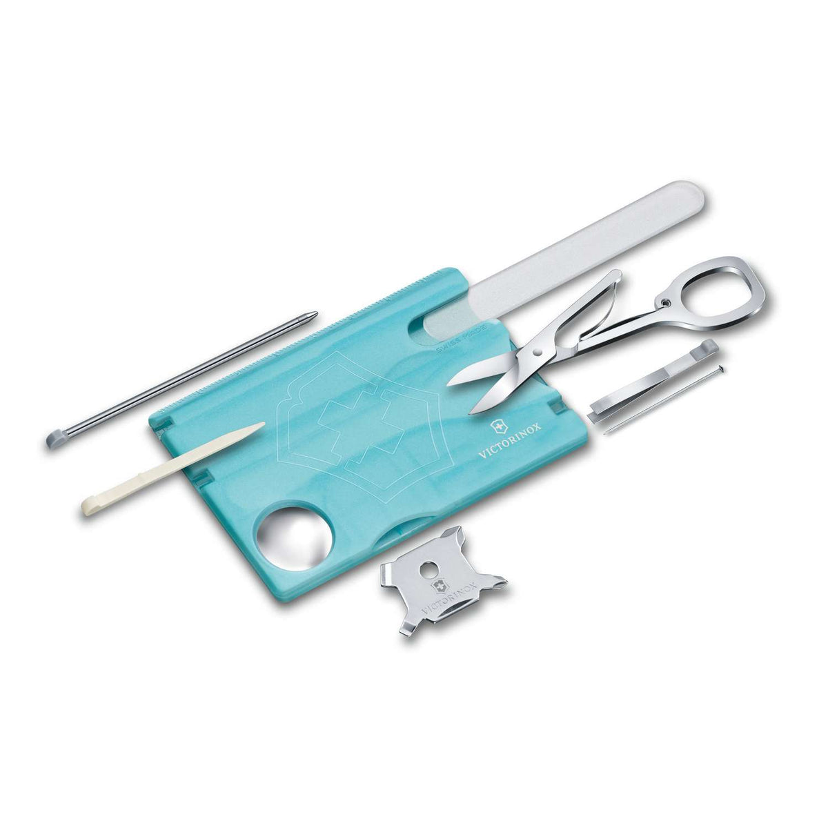 Victorinox Swiss Card Nailcare 13 Functions Ice Blue Transparent 0.7240.T21