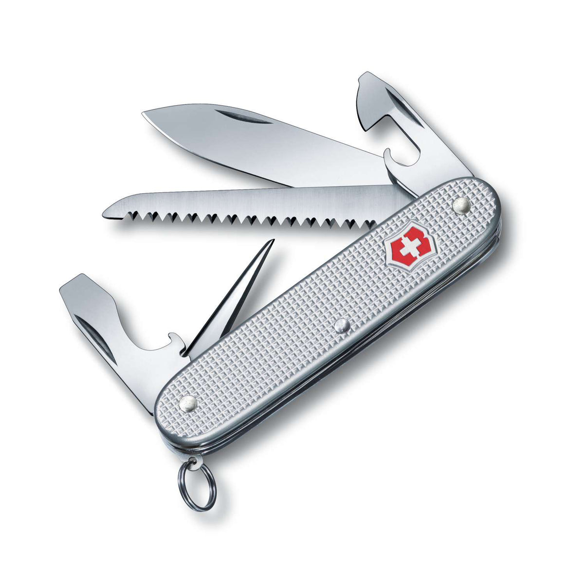 Victorinox Farmer Alox Swiss Army Knife 93 mm 9 Functions Aluminium Scales Silver 0.8241.26