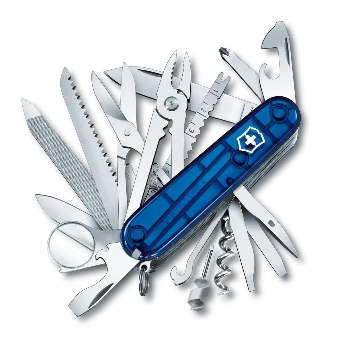 Victorinox Swiss Champ Swiss Army Knife 91 mm 33 Functions Blue Transparent 1.6795.T2