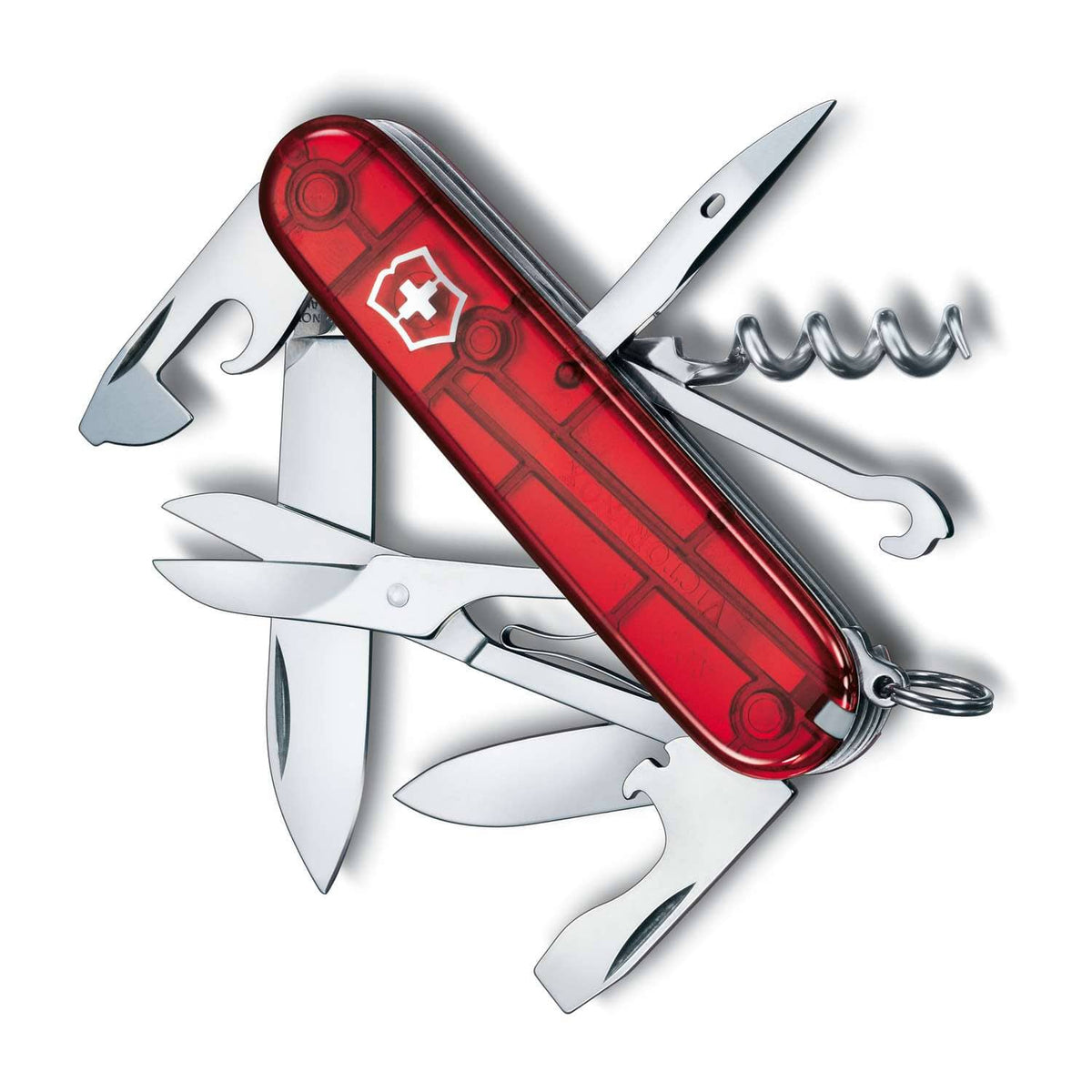 Victorinox Climber Swiss Army Knife 91 mm 14 Functions Red Transparent 1.3703.T