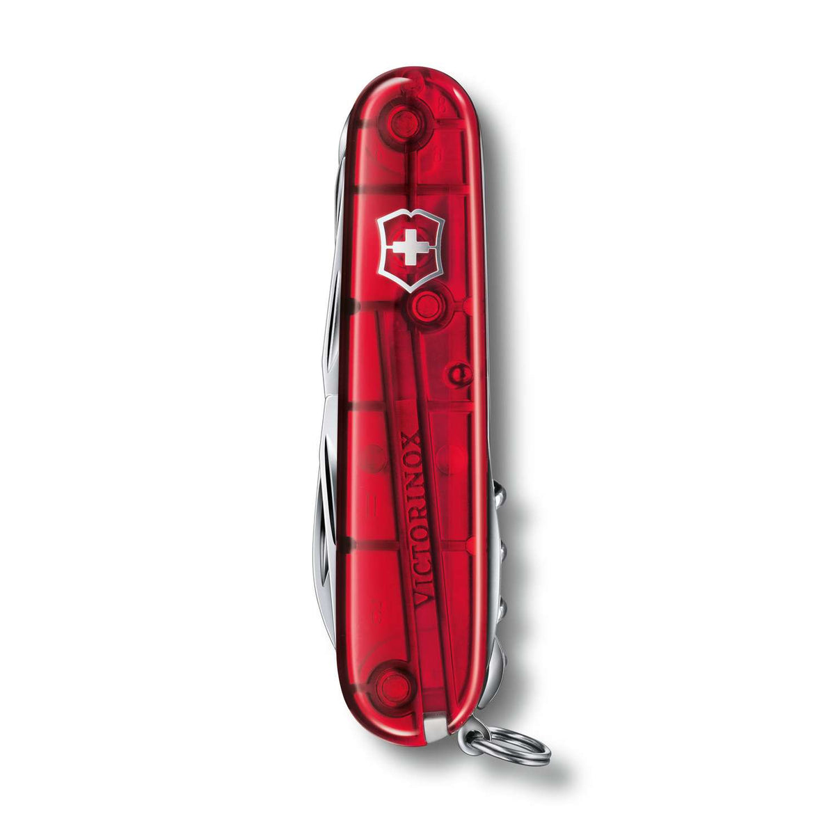 Victorinox Huntsman Swiss Army Knife 91 mm 15 Functions Red Transparent 1.3713.T