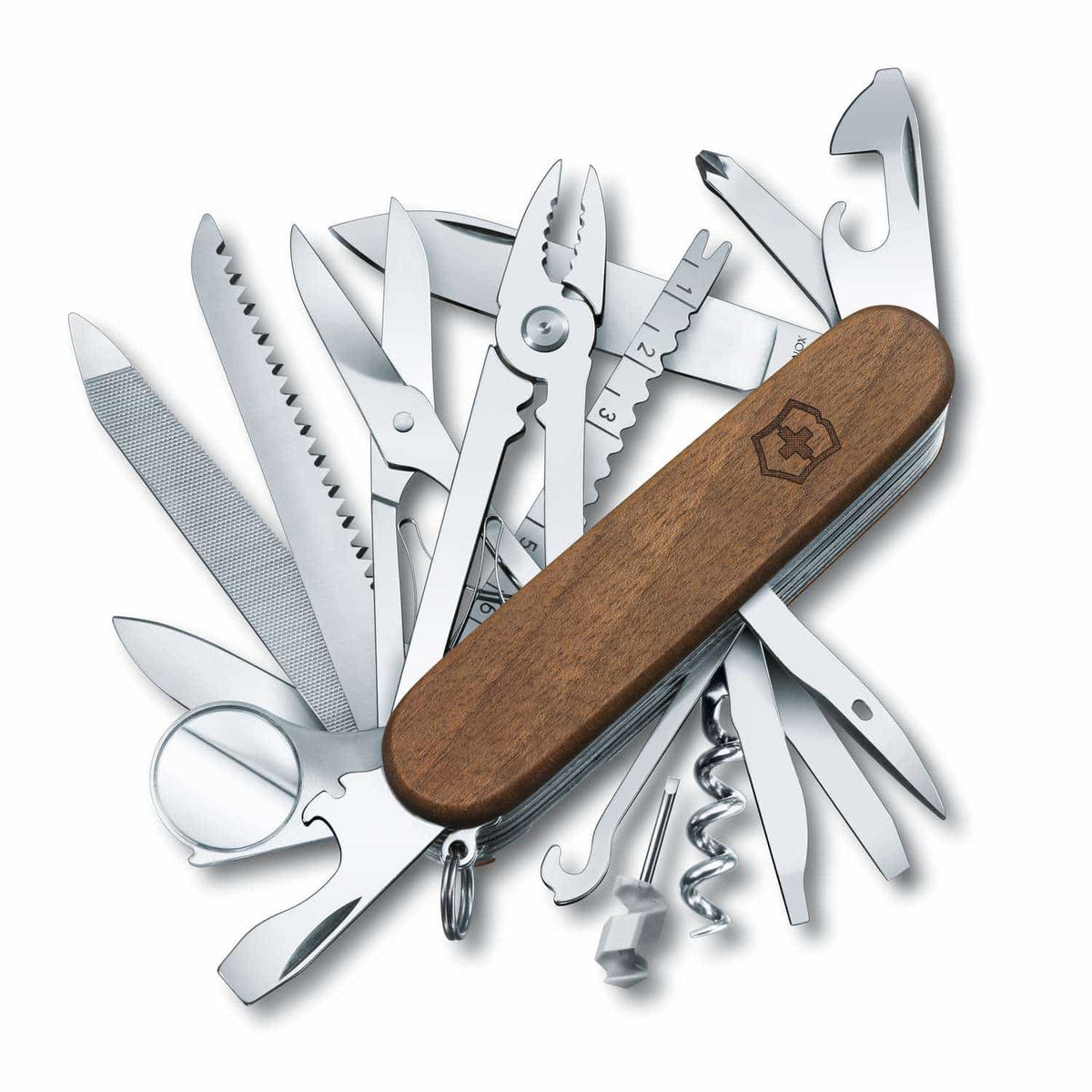 Victorinox Swiss Champ Wood Swiss Army Knife 91 mm 29 Functions Wooden Scales 1.6791.63