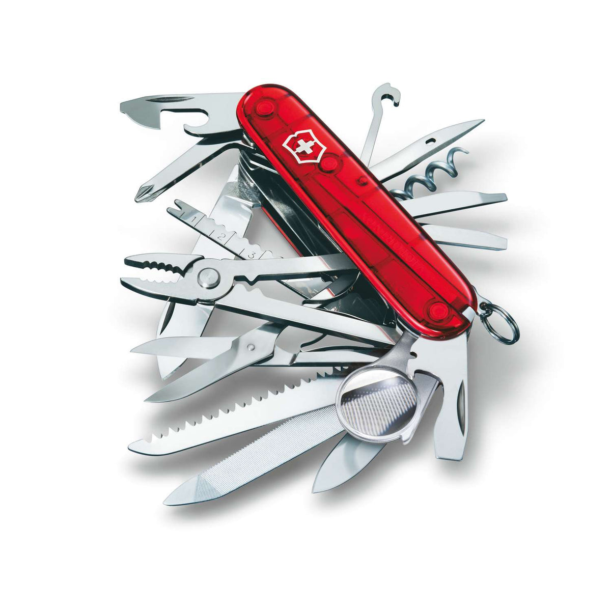 Victorinox Swiss Champ Swiss Army Knife 91 mm 33 Functions Red Transparent 1.6795.T