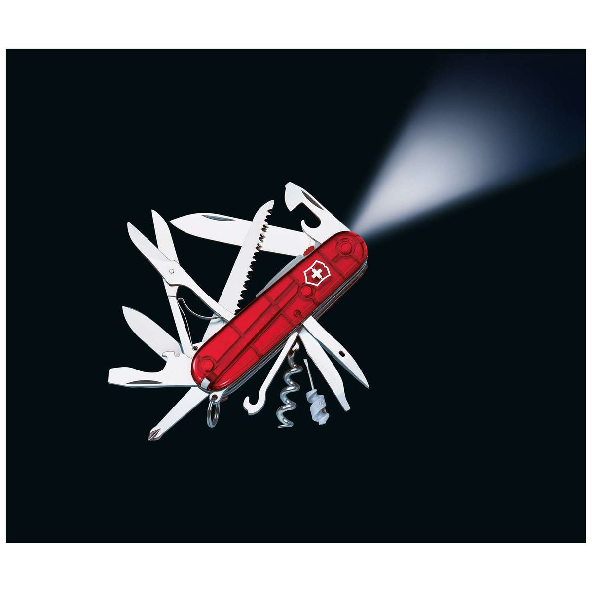 Victorinox Huntsman Lite Swiss Army Knife 91 mm 21 Functions Red Transparent 1.7915.T