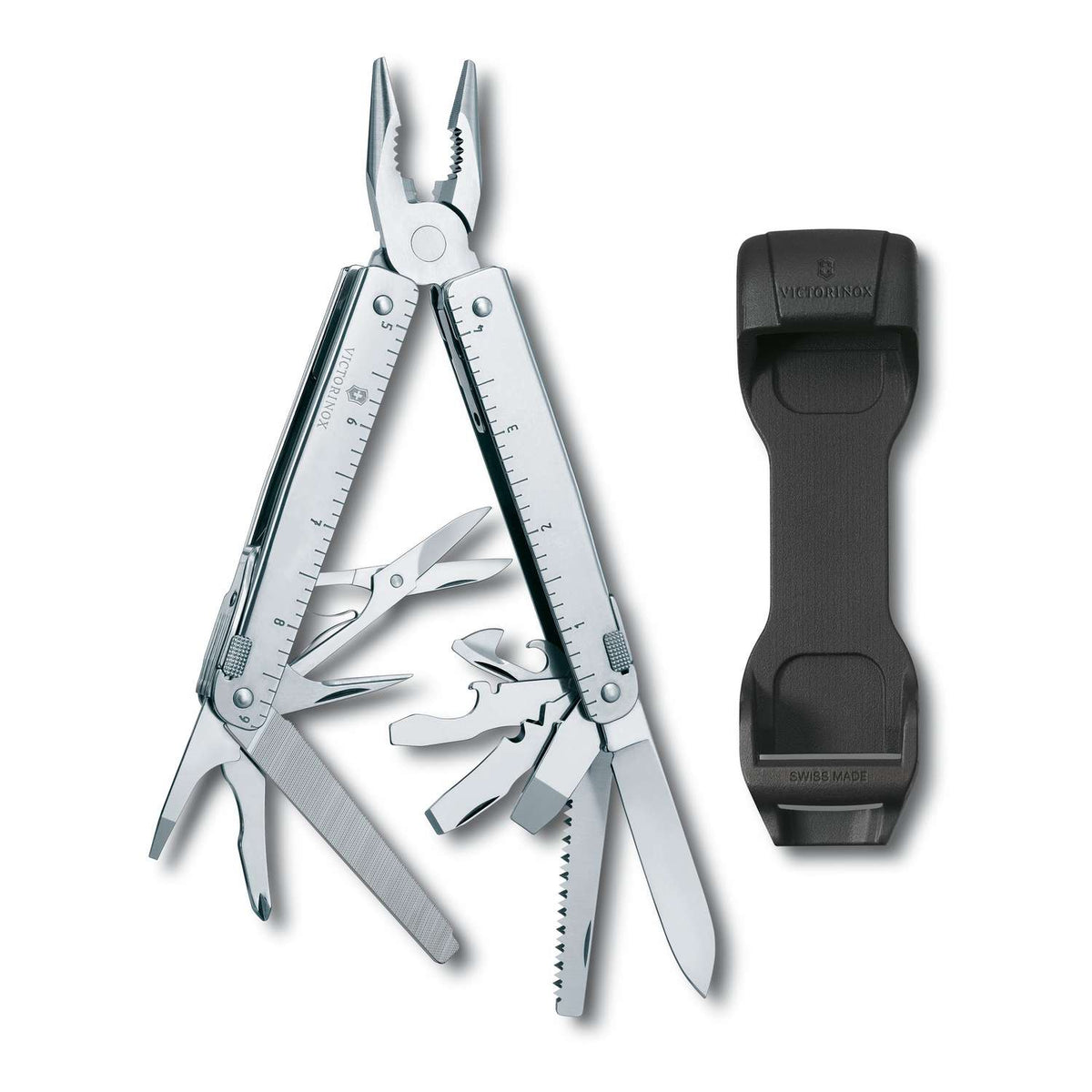Victorinox Swiss Tool X Swiss Army Multitool 115 mm 26 Functions Silver With Carry Clip 3.0327.H