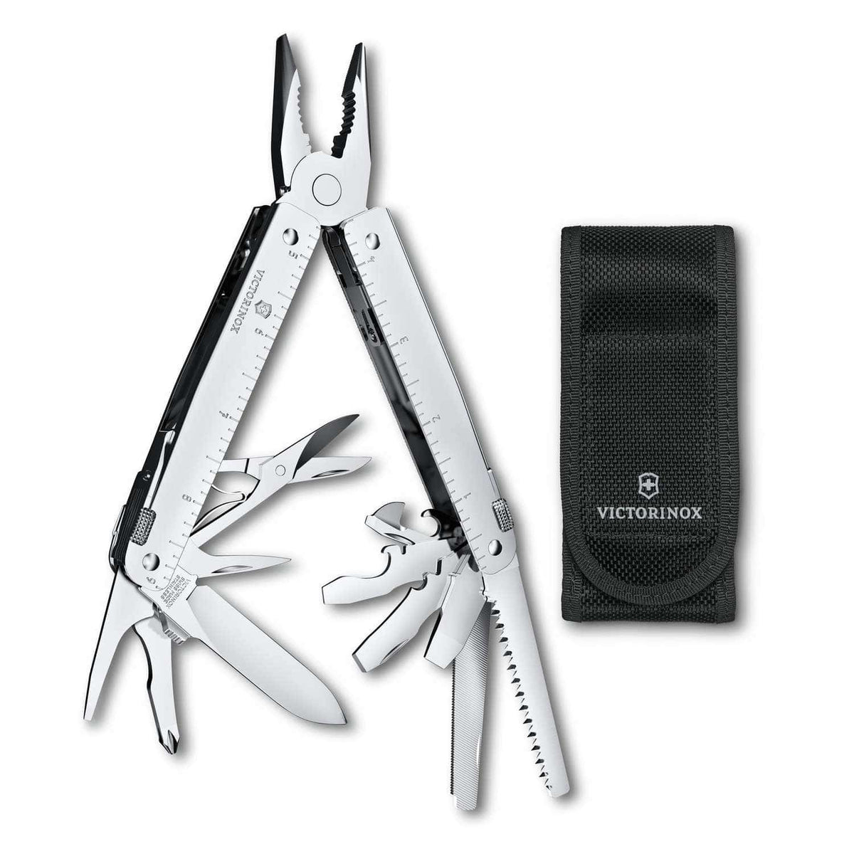 Victorinox Swiss Tool MX Swiss Army Multitool 115 mm 26 Functions Silver In Belt Pouch 3.0327.MN