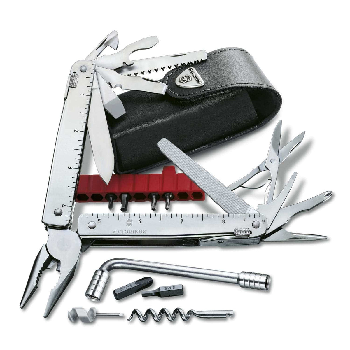 Victorinox Swiss Tool X Plus Swiss Army Multitool 115 mm 37 Functions Silver In Belt Pouch 3.0338.L