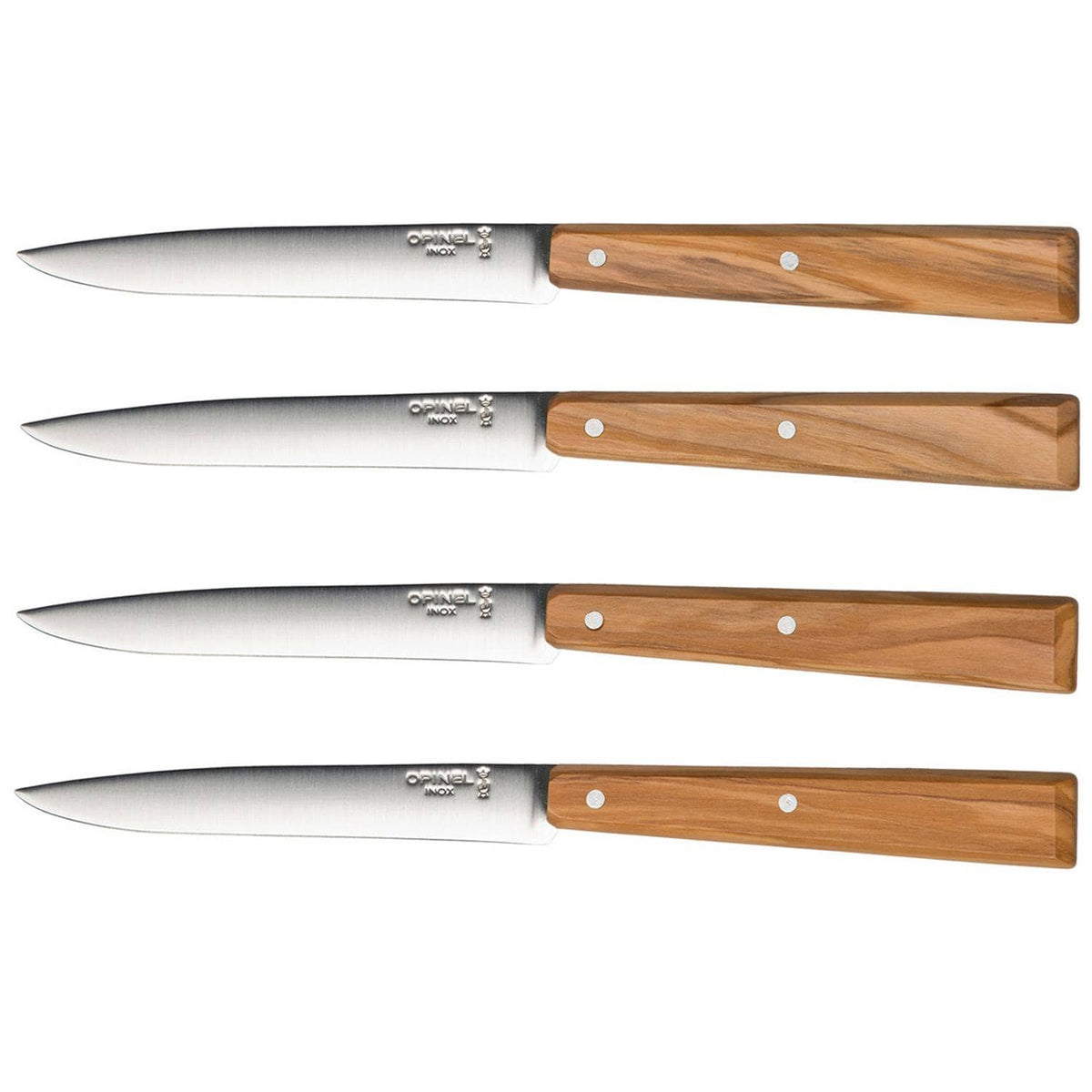 Opinel Kitchen Knives 4 pcs Set No 125 With Wooden Handles Bon Appetit Olive 001515