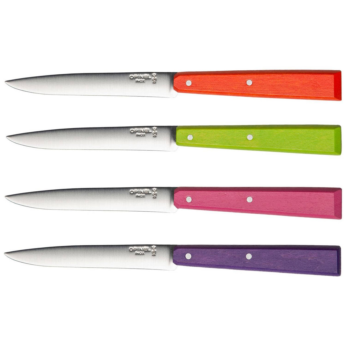 Opinel Kitchen Knives 4 pcs Set No 125 With Wooden Multicoloured Handles Bon Appetit Pop 001532