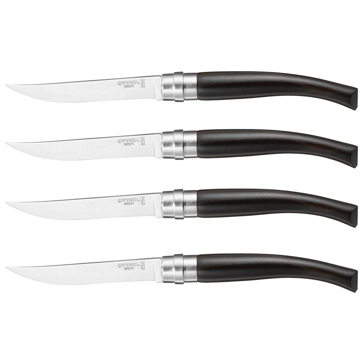 Opinel Handmade Steak Knives Set 4 pcs 10 cm Ebony Handle Table Chic 002480