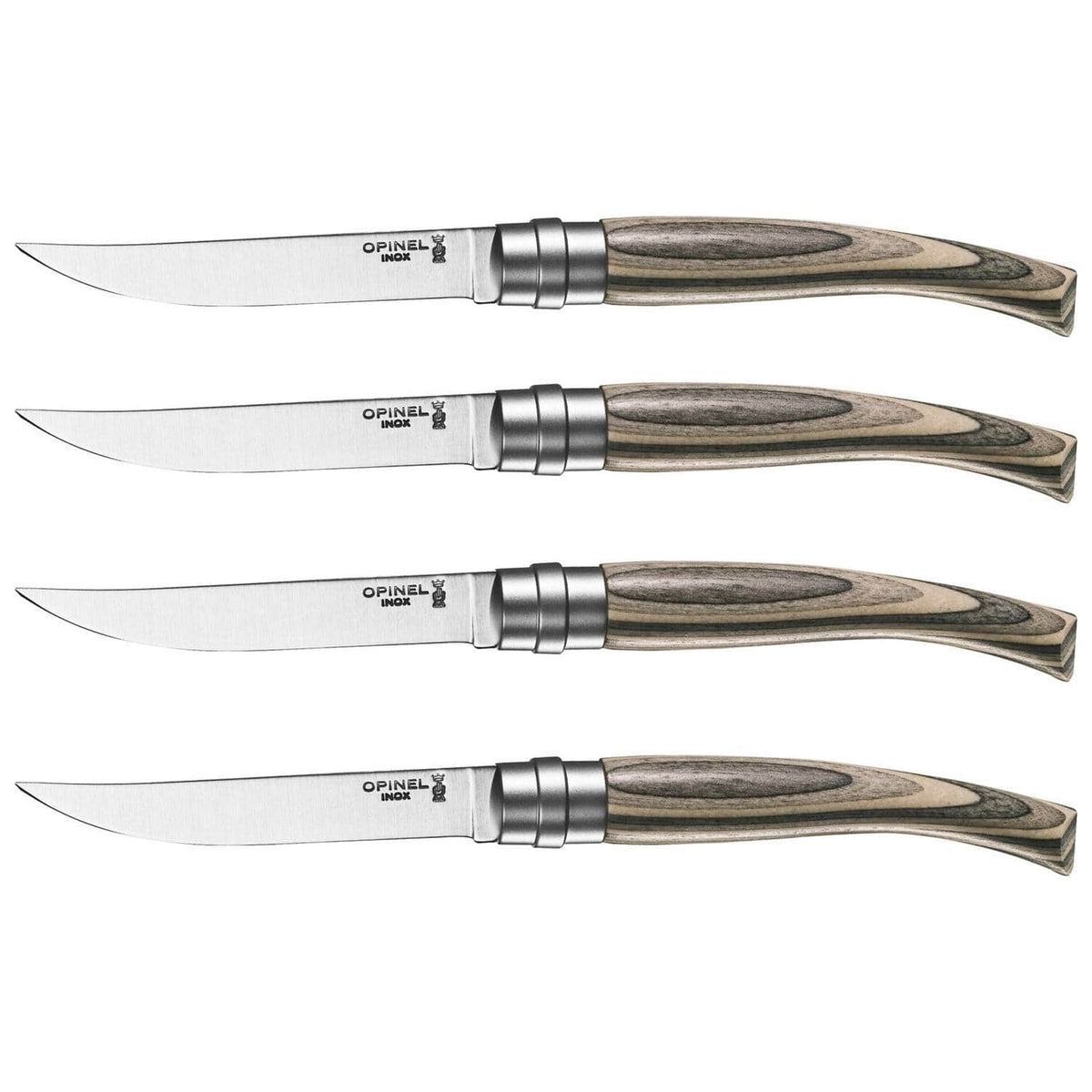 Opinel Handmade Steak Knives Set 4 pcs 10 cm Birch Wood Handle Table Chic 001829