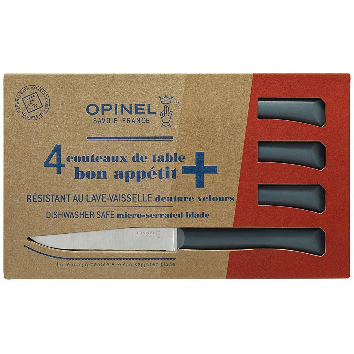 Opinel Kitchen Knives Set 4 pcs No 125 Bon Appetit+ Grey 001907