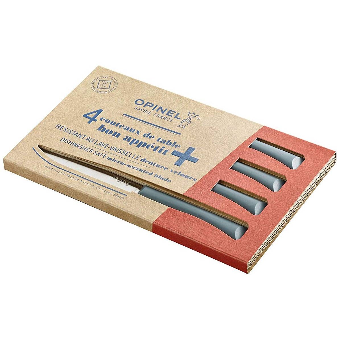 Opinel Kitchen Knives Set 4 pcs No 125 Bon Appetit+ Grey 001907