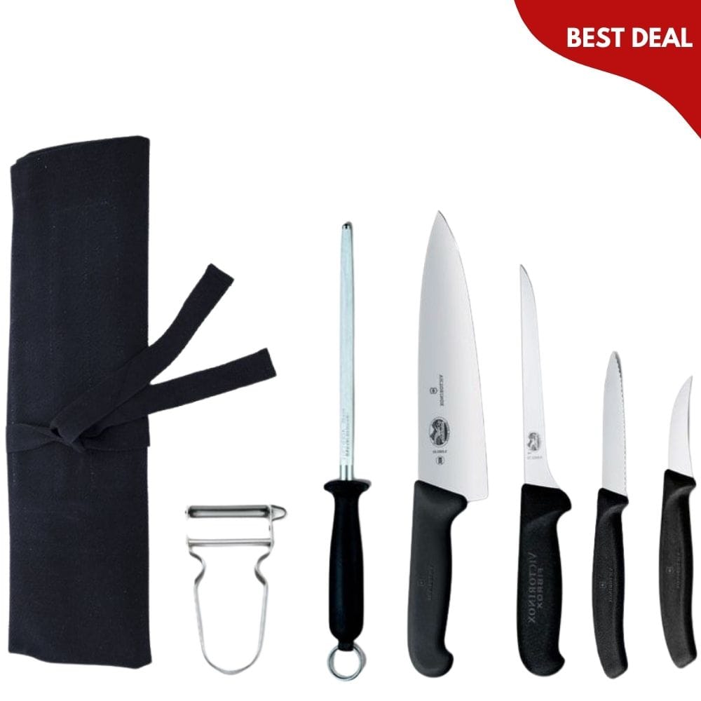 Victorinox Chef'S Knife 7-Pieces Set With Knife Bag Special Offer Ideal For Students 601548