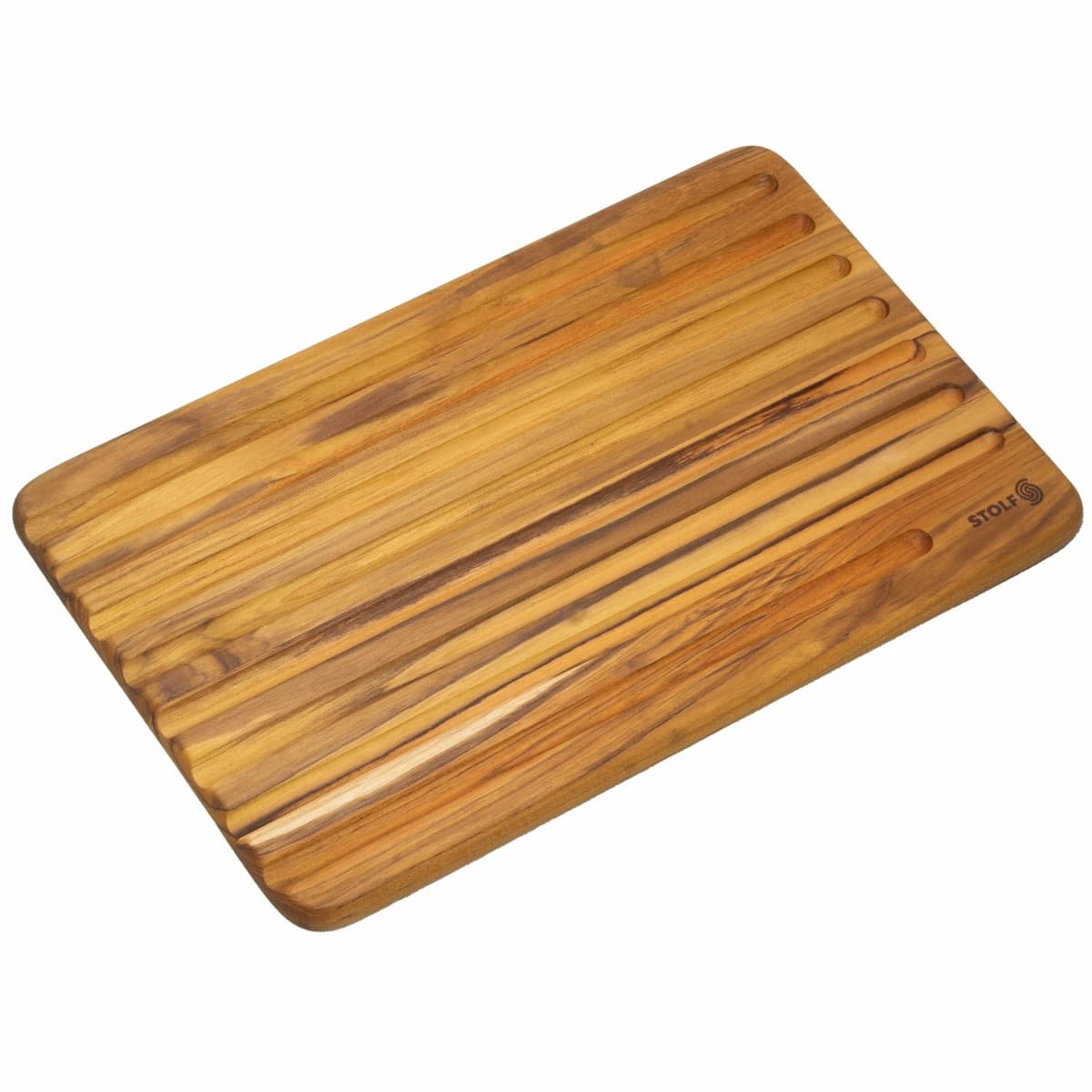 Stolf Teak Wood Cutting Board For Bread With Groove 39 x 25 x 1.9 cm Elegance Culinary ST.2039