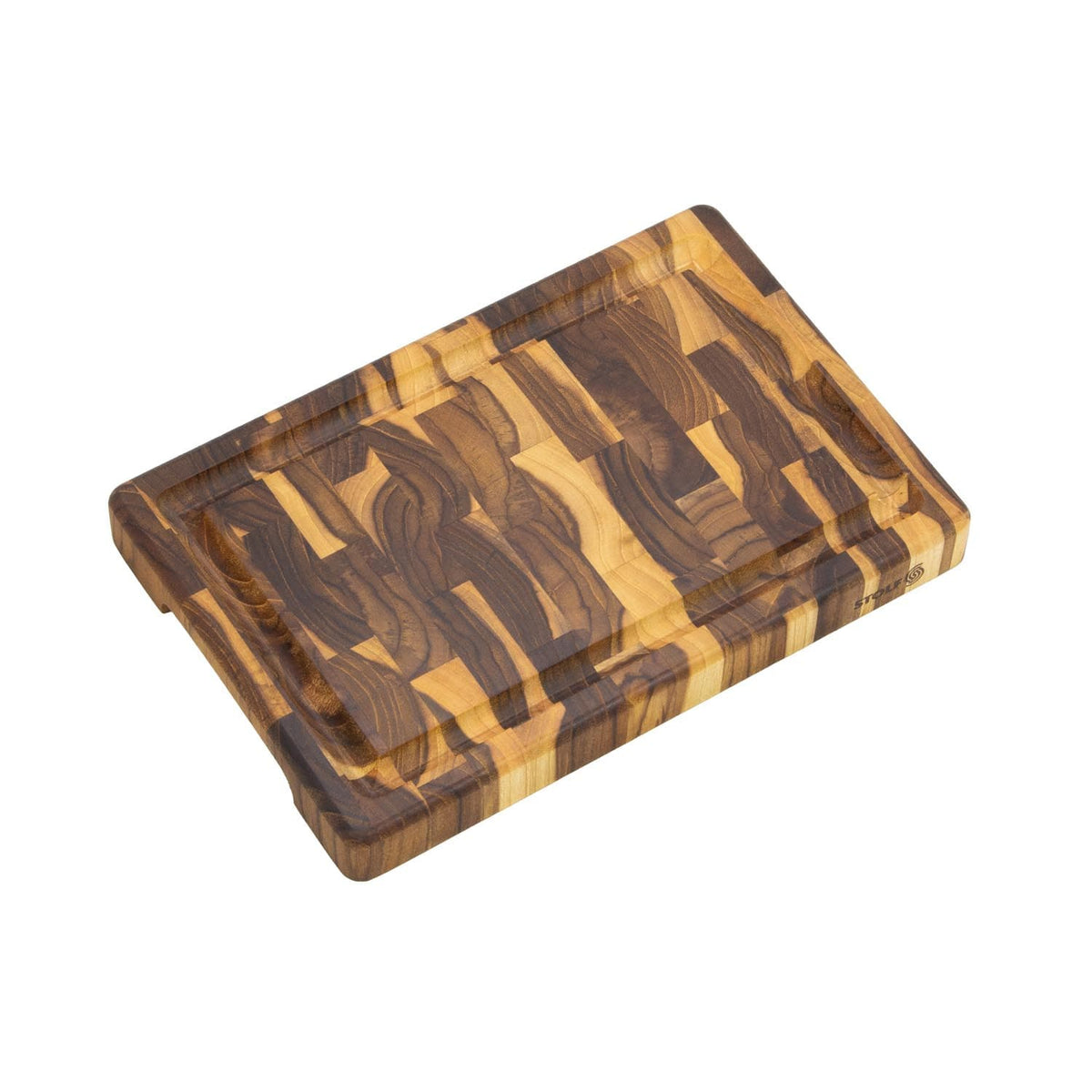 Stolf End Grain Teak Wood Cutting Board With Groove 30 x 20 x 3.2 cm Supreme ST.3030