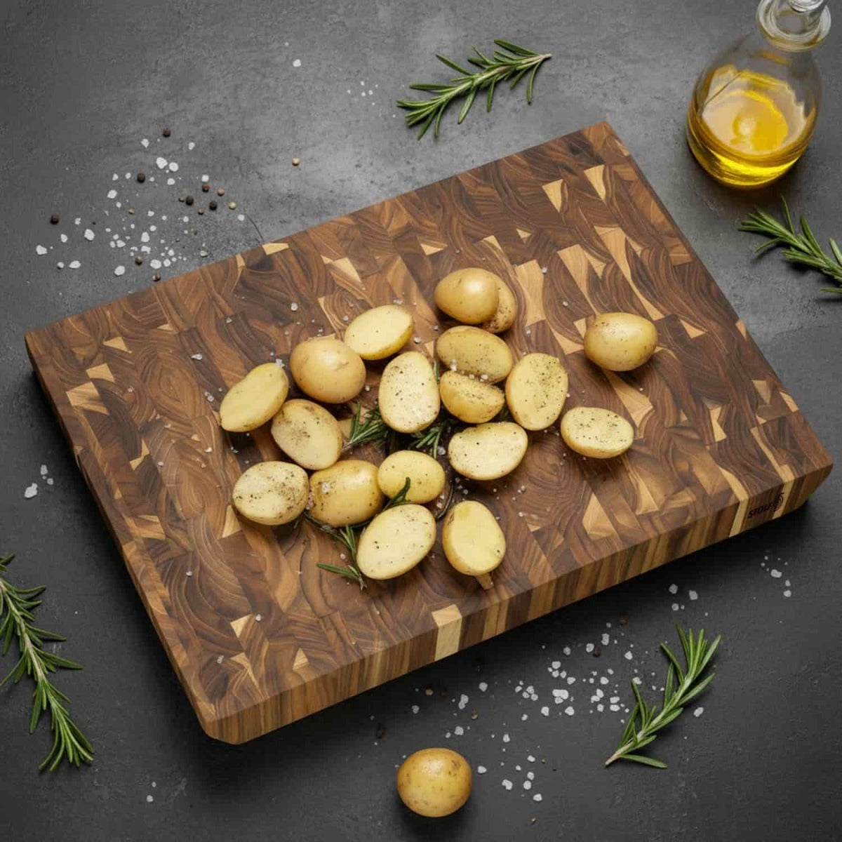 Stolf End Grain Teak Wood Cutting Board 50 x 35 x 5 cm Supreme ST.3050