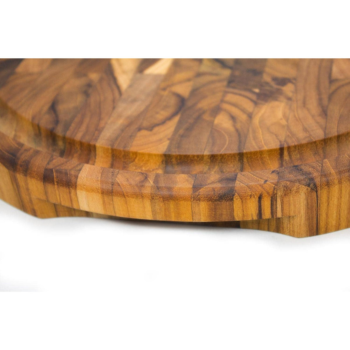 Stolf End Grain Teak Wood Cutting Board Round With Groove 35 x 3.2 cm Supreme ST.3135
