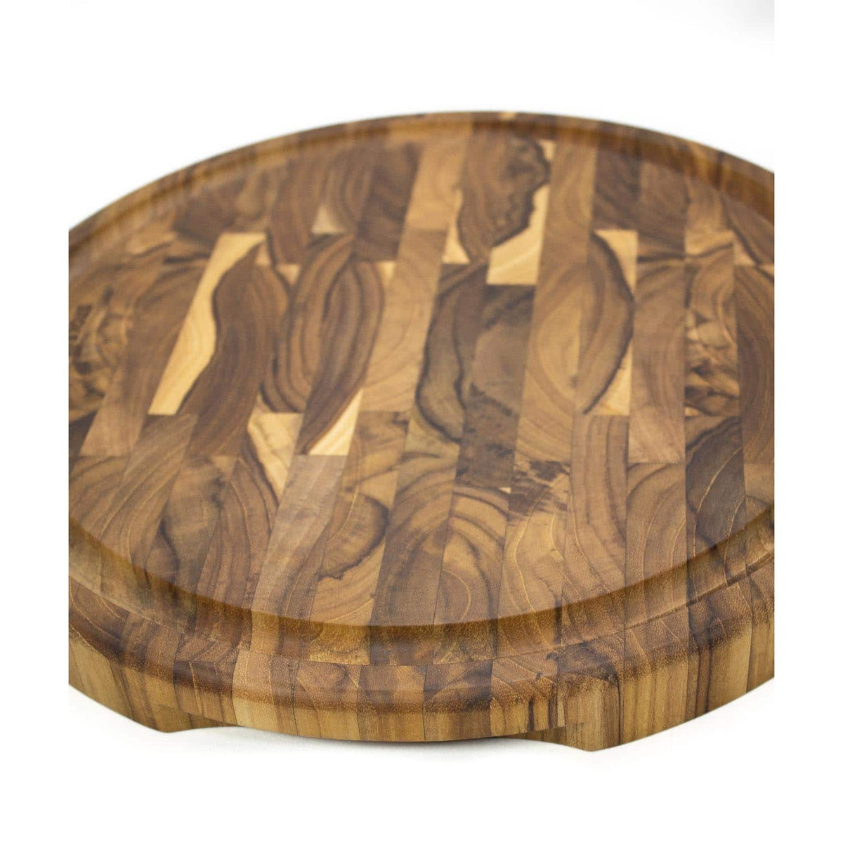 Stolf End Grain Teak Wood Cutting Board Round With Groove 35 x 3.2 cm Supreme ST.3135