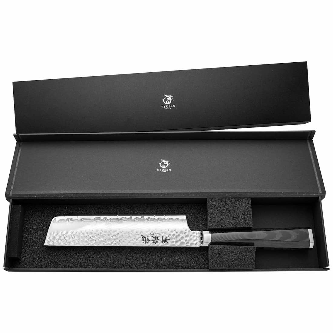 Ryusen Damascus Nakiri Knife 16 cm Micarta Handle Tangan Ryu TG-505