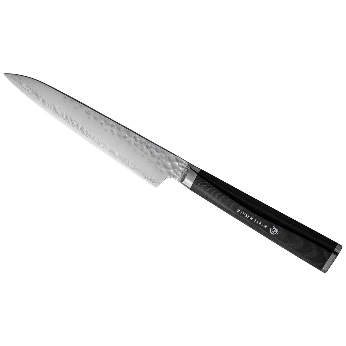 Ryusen Damascus Utility Knife 15 cm Micarta Handle Tangan Ryu TG-506