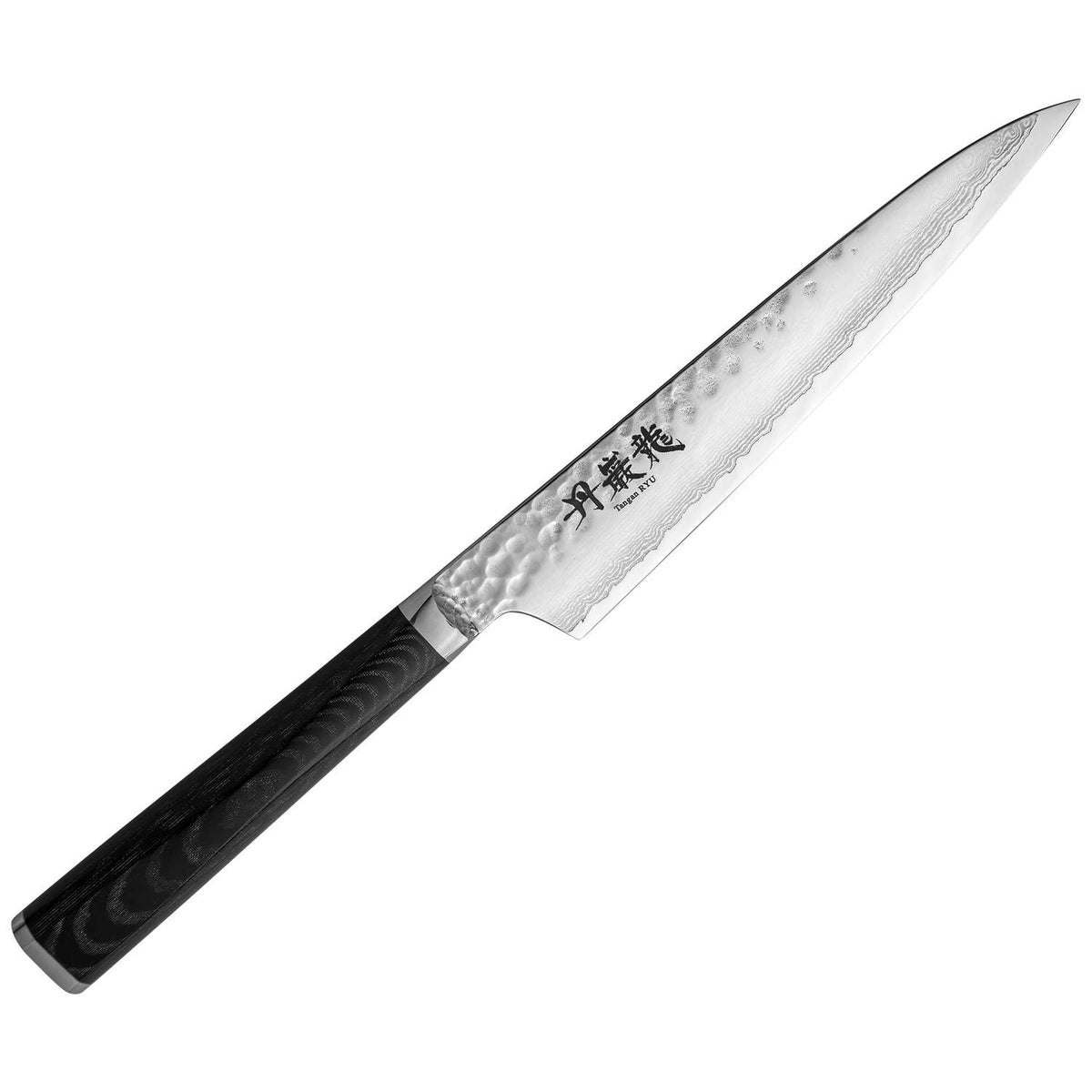 Ryusen Damascus Utility Knife 15 cm Micarta Handle Tangan Ryu TG-506