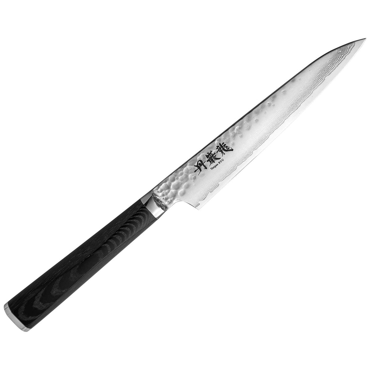 Ryusen Damascus Utility Knife 13.5 cm Micarta Handle Tangan Ryu TG-507