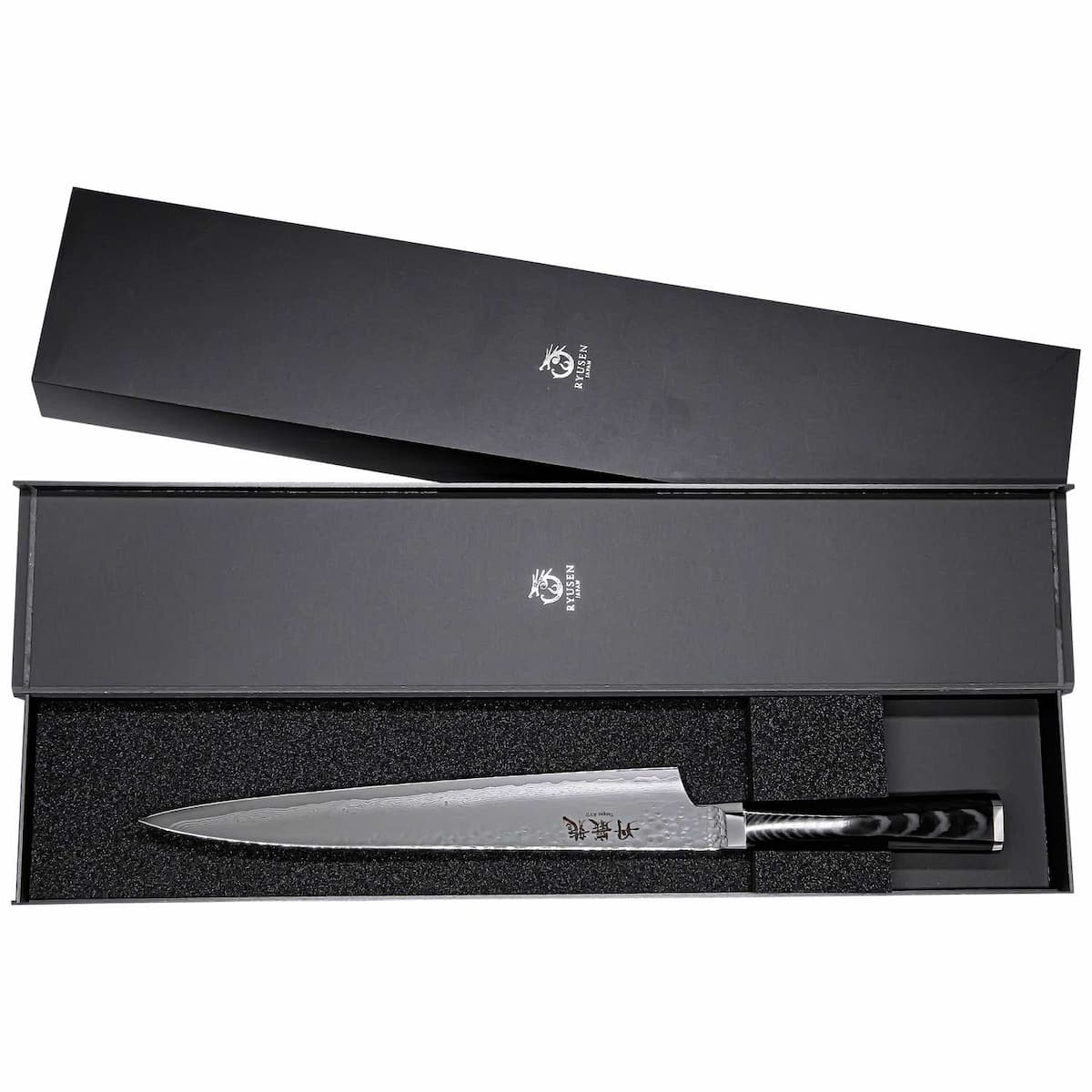 Ryusen Damascus Slicing Knife 24 cm Micarta Handle Tangan Ryu TG-509