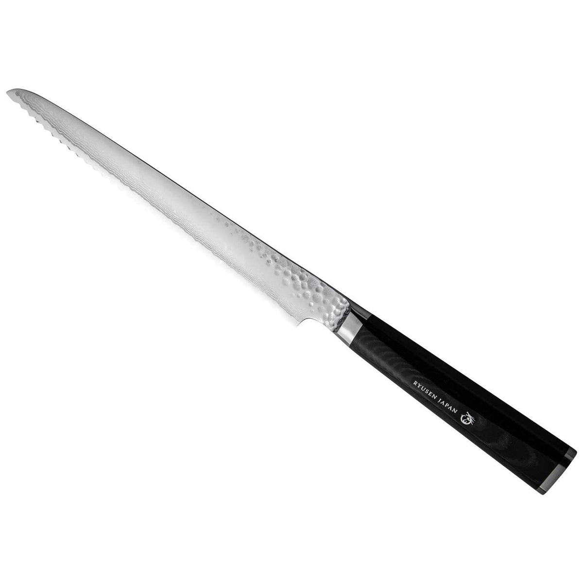Ryusen Damascus Bread Knife 21 cm Micarta Handle Tangan Ryu TG-510