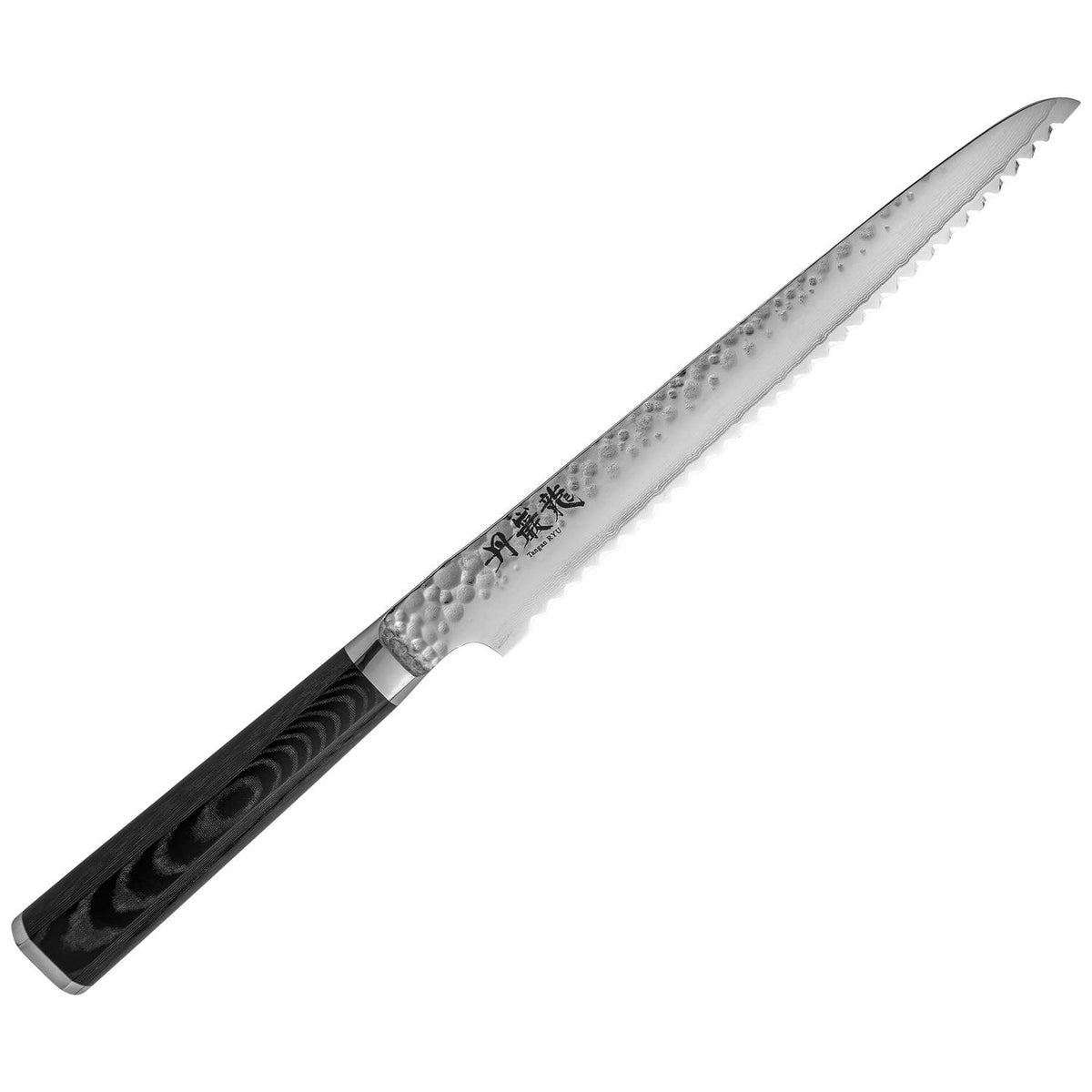 Ryusen Damascus Bread Knife 21 cm Micarta Handle Tangan Ryu TG-510