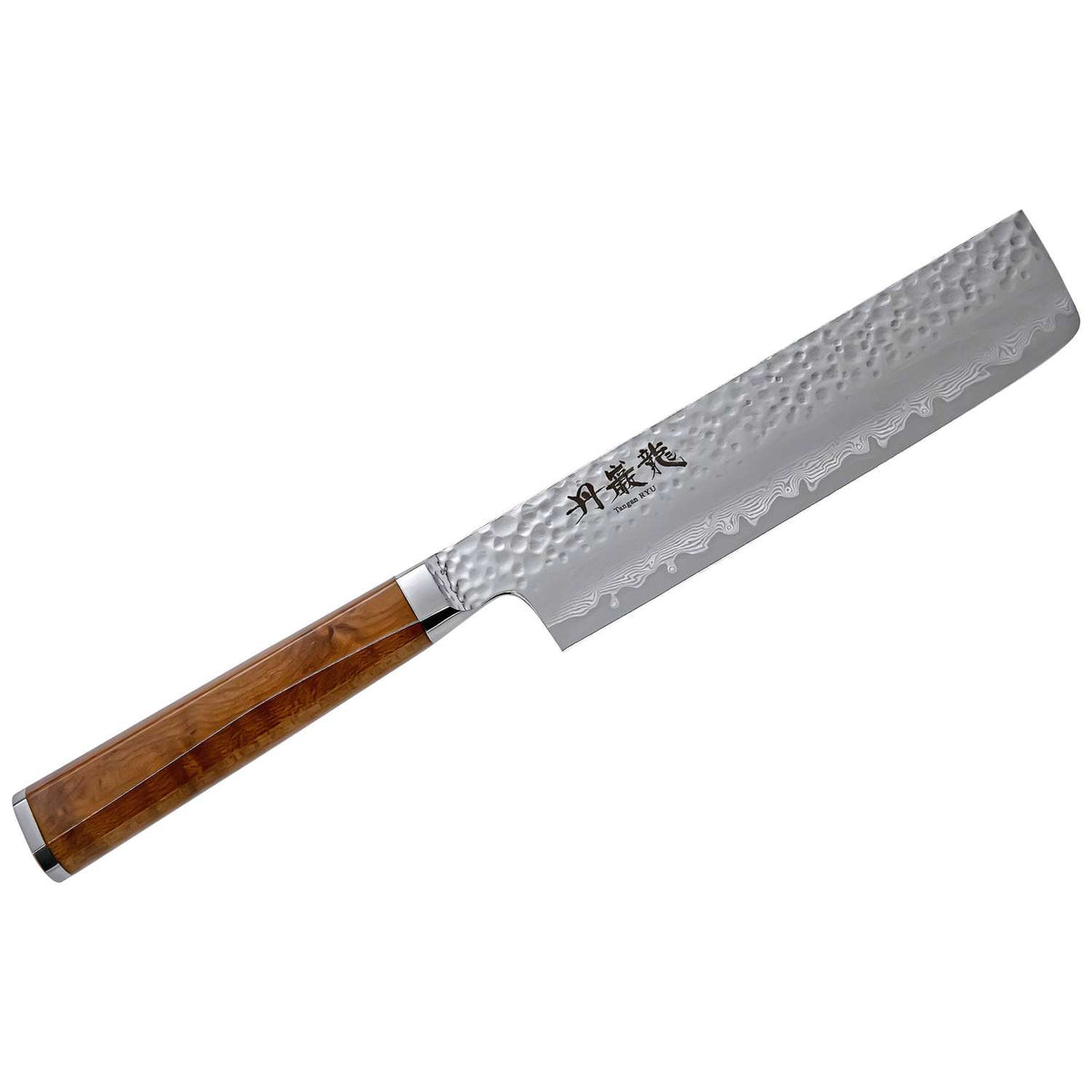 Ryusen Damascus Nakiri Knife 16 cm Maple Handle Tangan Ryu TG-605