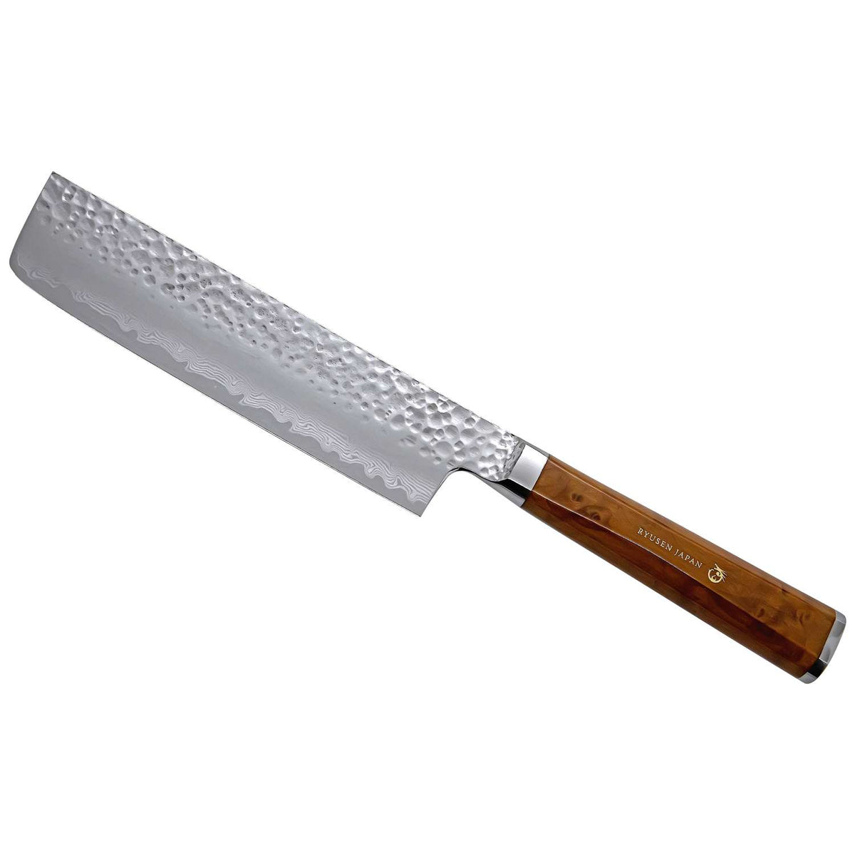 Ryusen Damascus Nakiri Knife 16 cm Maple Handle Tangan Ryu TG-605