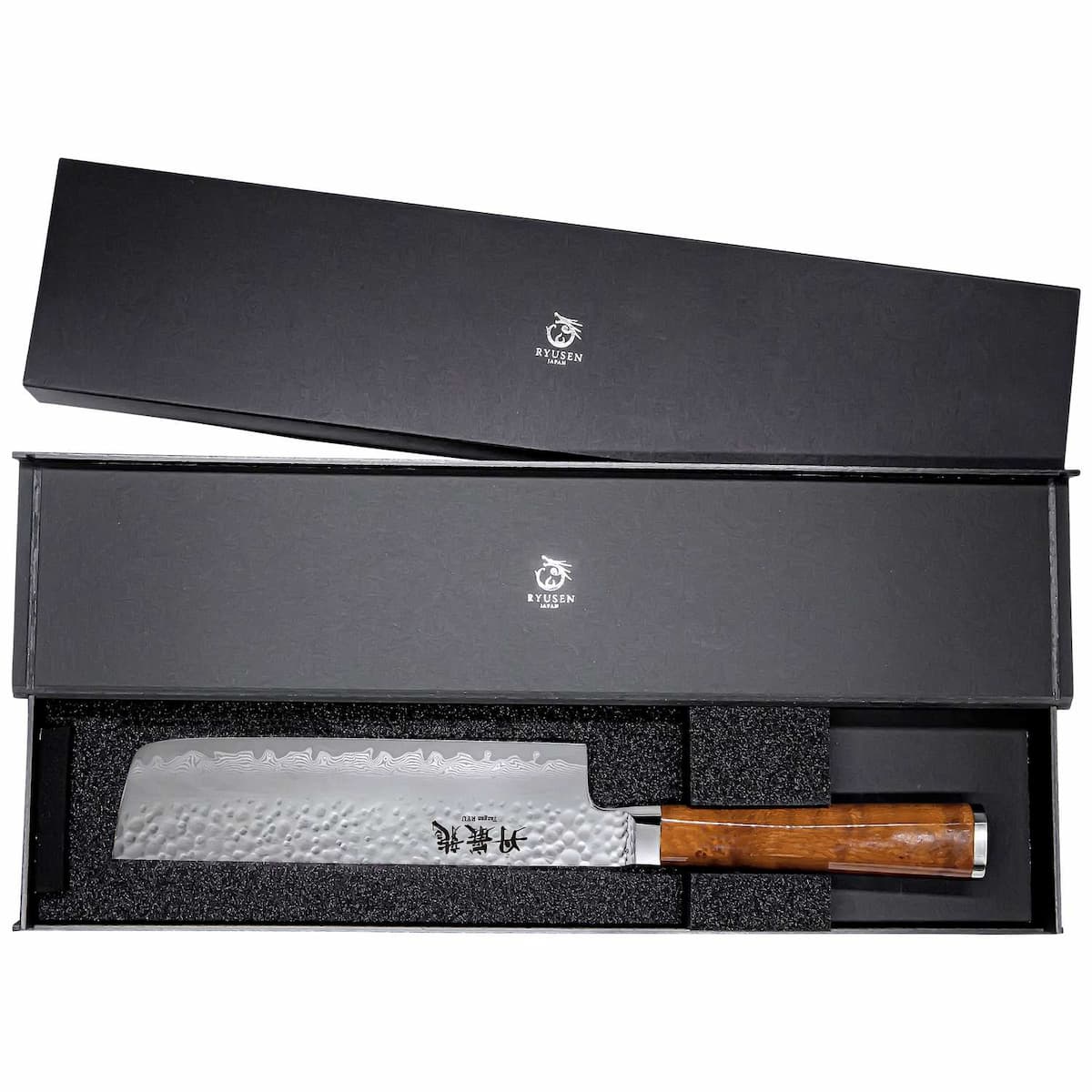 Ryusen Damascus Nakiri Knife 16 cm Maple Handle Tangan Ryu TG-605