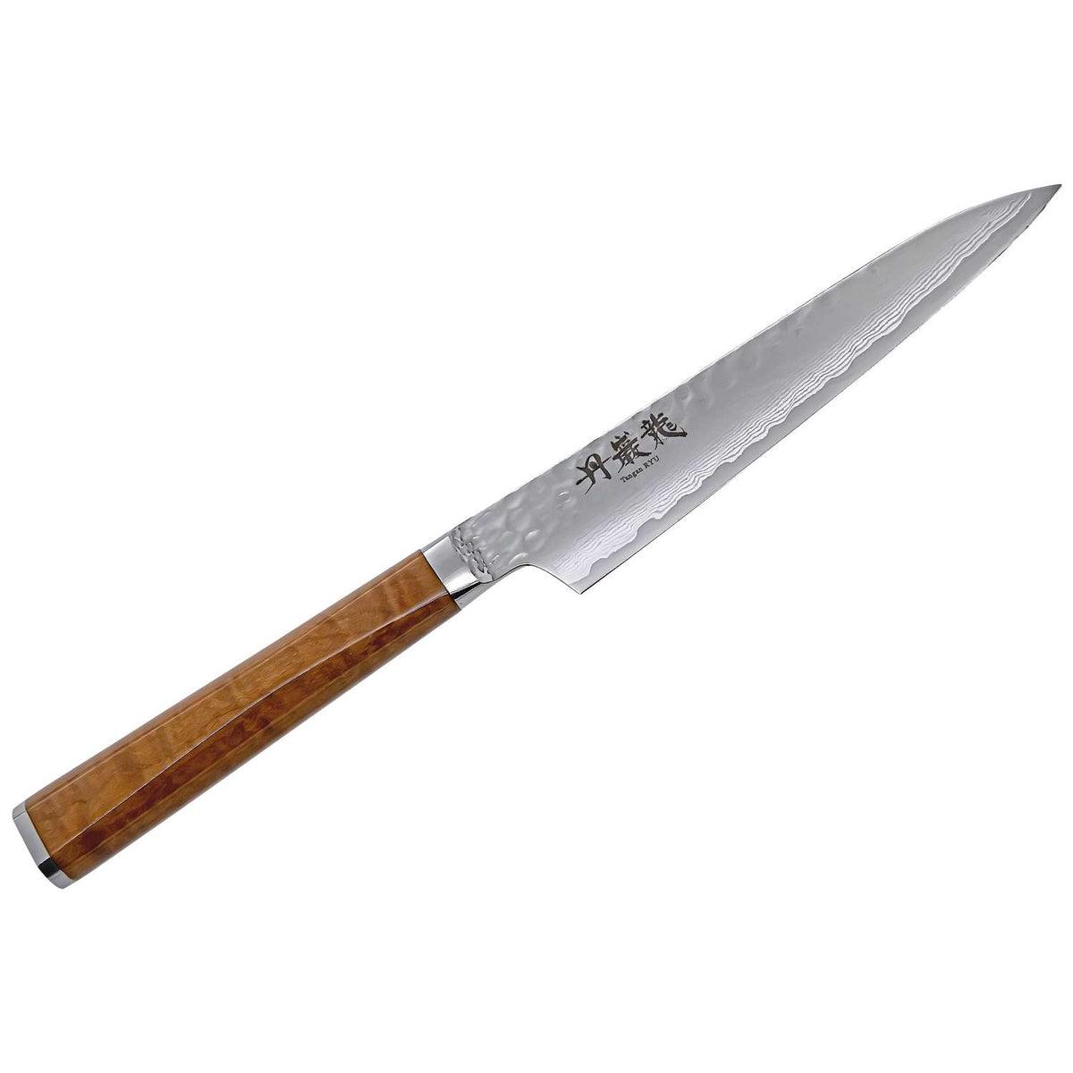 Ryusen Damascus Utility Knife 15 cm Maple Handle Tangan Ryu TG-606