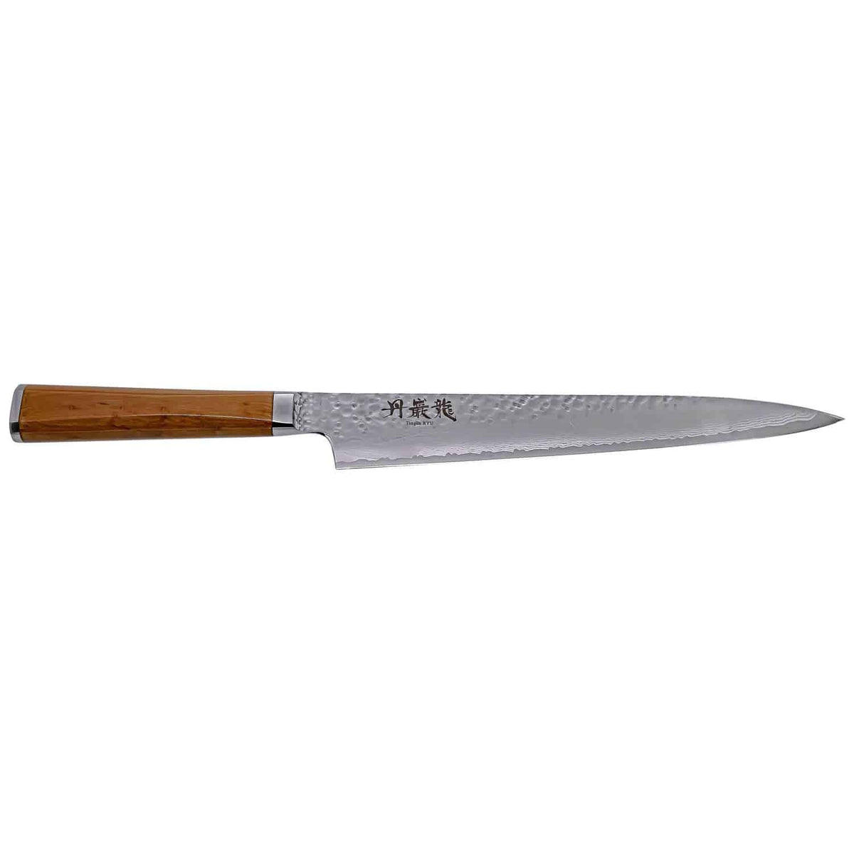 Ryusen Damascus Slicing Knife 24 cm Maple Handle Tangan Ryu TG-609