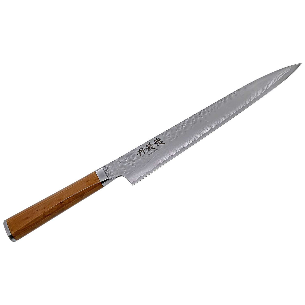 Ryusen Damascus Slicing Knife 24 cm Maple Handle Tangan Ryu TG-609