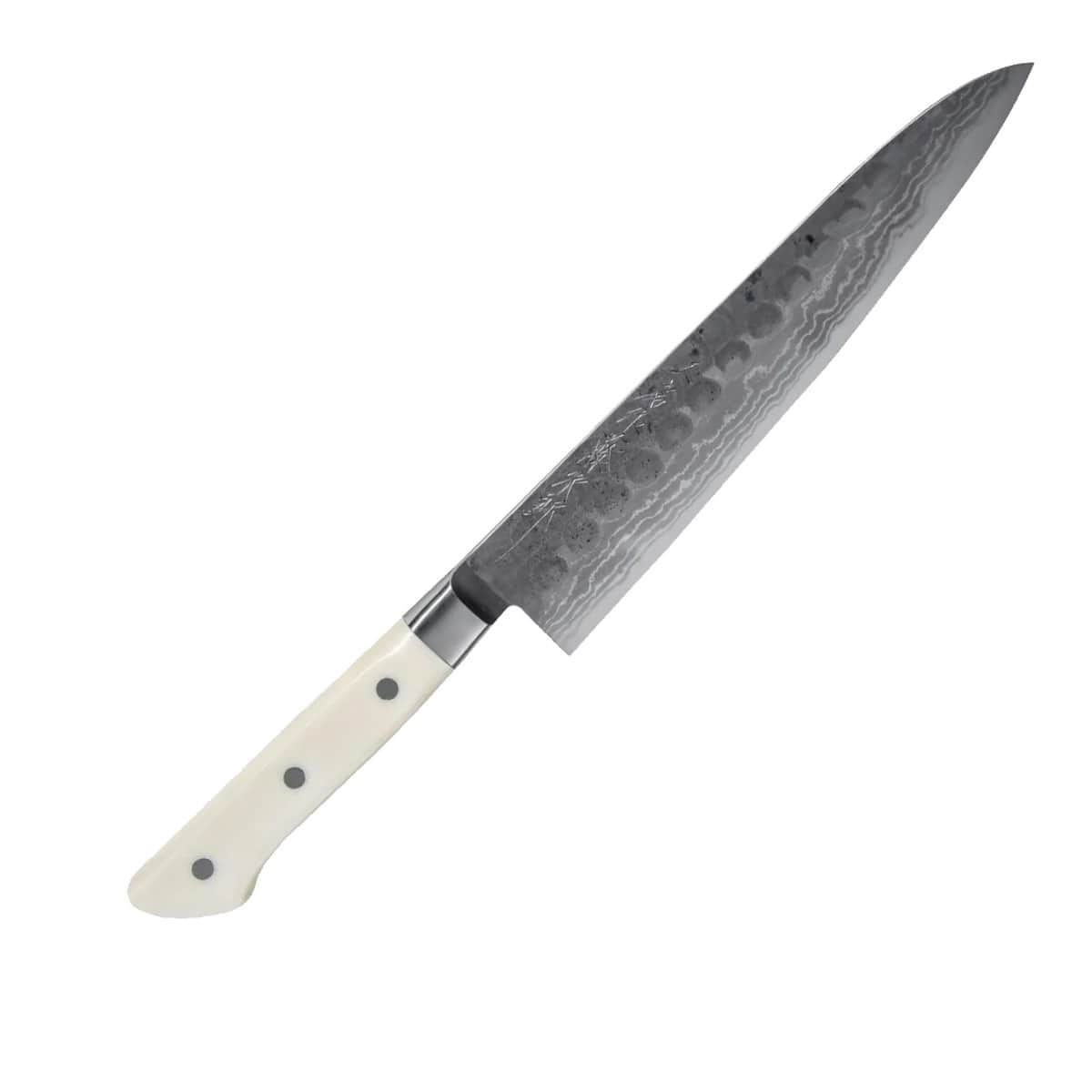 Tojiro Handmade Hammered Aogami Damascus Chef's Knife 21 cm Micarta Handle