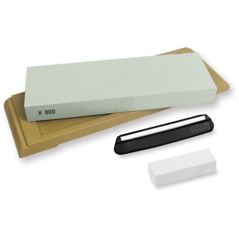 Yaxell Whetstone #800 With Base and Sharpening Guide 36049